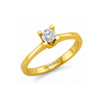 F Color 0.35 Carat Natural Diamond Solitaire Ring – HRD Certified