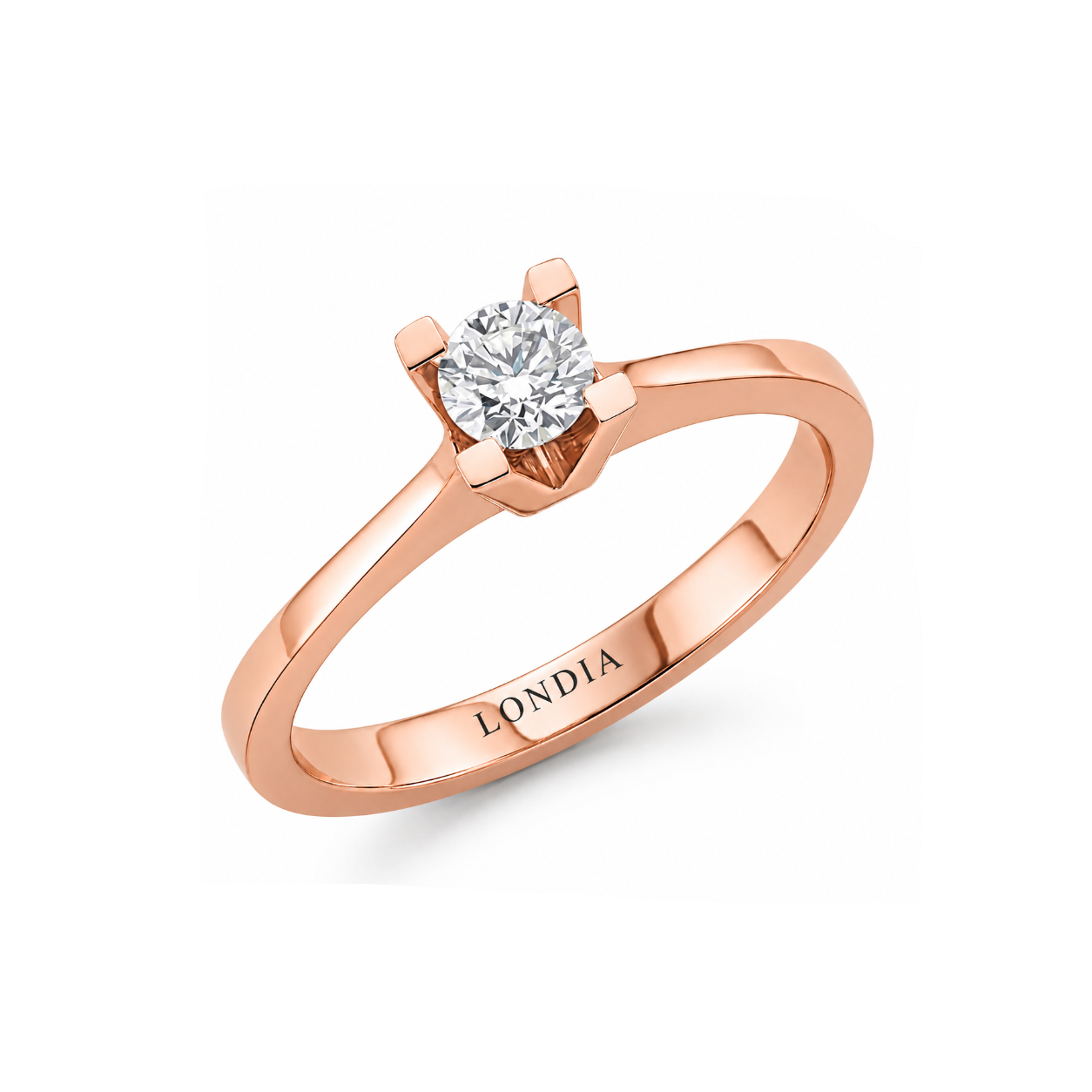 F Color 0.35 Carat Natural Diamond Solitaire Ring – HRD Certified