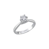F Color 0.70 Carat Natural Diamond Solitaire Ring – HRD Certified