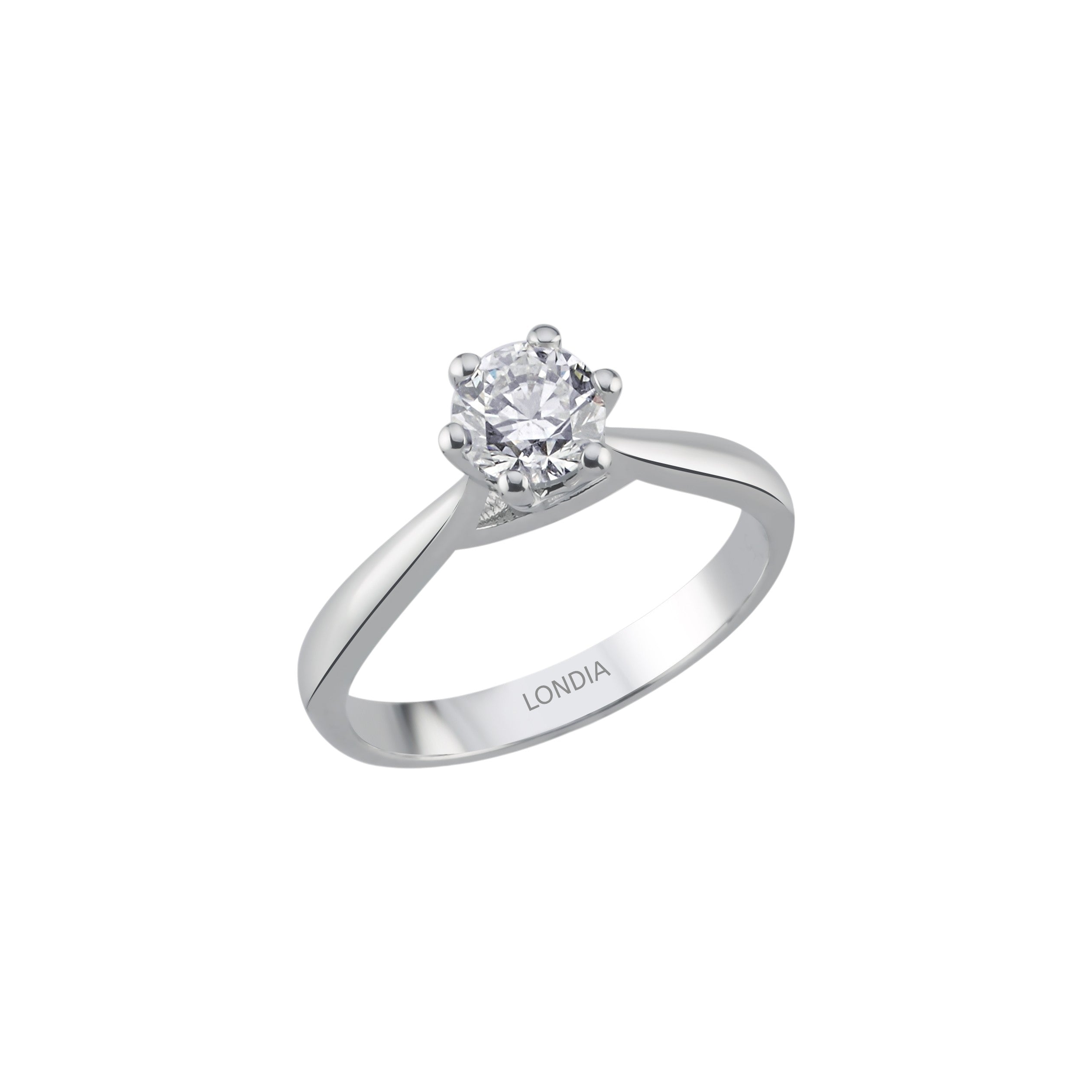 F Color 0.70 Carat Natural Diamond Solitaire Ring – HRD Certified