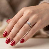 F Color 0.70 Carat Natural Diamond Solitaire Ring – HRD Certified