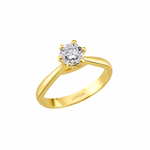 F Color 0.70 Carat Natural Diamond Solitaire Ring – HRD Certified