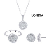 Natural Diamond Olympic Design Bridal Jewelry Set in 14K Gold