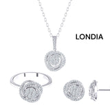 Natural Diamond Olympic Design Bridal Jewelry Set in 14K Gold