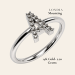 Personalized A Initial 0.10 Ct. Ring Mounting 14K Gold