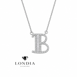 Personalized Baguette B Initial 0.35 Carat Natural Diamond Necklace