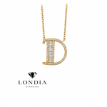 Personalized Baguette D Initial 0.40 Carat Natural Diamond Necklace