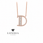 Personalized Baguette D Initial 0.40 Carat Natural Diamond Necklace