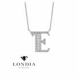 Personalized Baguette E Initial 0.40 Carat Natural Diamond Necklace