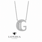 Personalized Baguette G Initial 0.45 Carat Natural Diamond Necklace