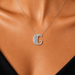 Personalized Baguette G Initial 0.45 Carat Natural Diamond Necklace