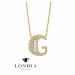 Personalized Baguette G Initial 0.45 Carat Natural Diamond Necklace