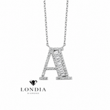Personalized Baguette Initial A 0.35 Carat Natural Diamond Necklace