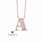 Personalized Baguette Initial A 0.35 Carat Natural Diamond Necklace