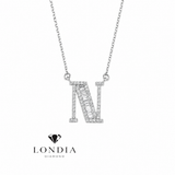 Personalized Baguette N Initial 0.50 Carat Natural Diamond Necklace