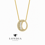 Personalized Baguette O Initial 0.40 Carat Natural Diamond Necklace