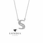Personalized Baguette S Initial 0.45 Carat Natural Diamond Necklace