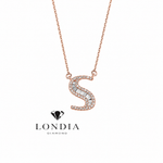 Personalized Baguette S Initial 0.45 Carat Natural Diamond Necklace