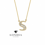 Personalized Baguette S Initial 0.45 Carat Natural Diamond Necklace