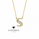 Personalized Baguette S Initial 0.45 Carat Natural Diamond Necklace