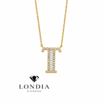 Personalized Baguette T Initial 0.30 Carat Natural Diamond Necklace