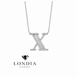 Personalized Baguette X Initial 0.50 Carat Natural Diamond Necklace