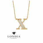 Personalized Baguette X Initial 0.50 Carat Natural Diamond Necklace