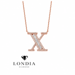 Personalized Baguette X Initial 0.50 Carat Natural Diamond Necklace