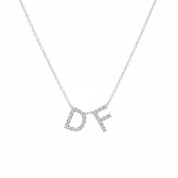 Personalized Initial 0.20 Carat Natural Diamond Necklace