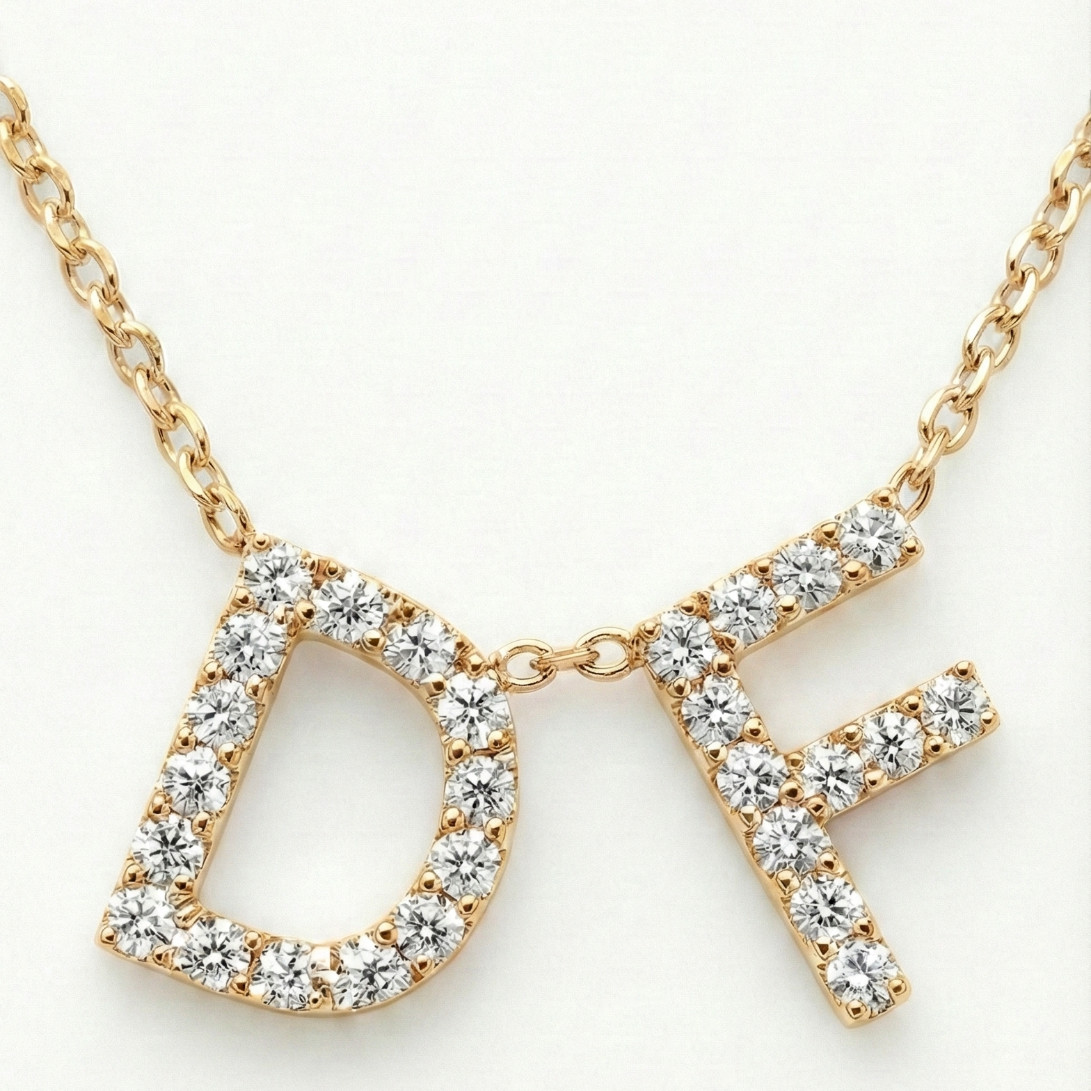 Personalized Initial 0.20 Carat Natural Diamond Necklace