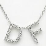 Personalized Initial 0.20 Carat Natural Diamond Necklace