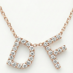 Personalized Initial 0.20 Carat Natural Diamond Necklace