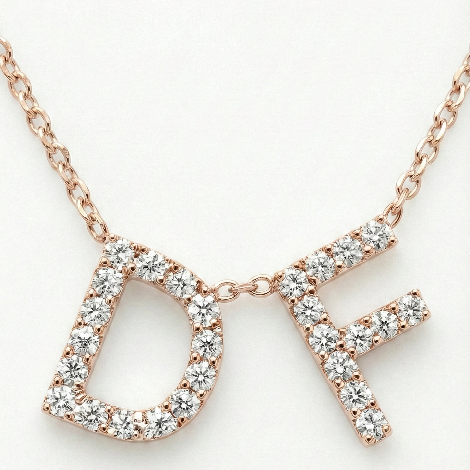 Personalized Initial 0.20 Carat Natural Diamond Necklace
