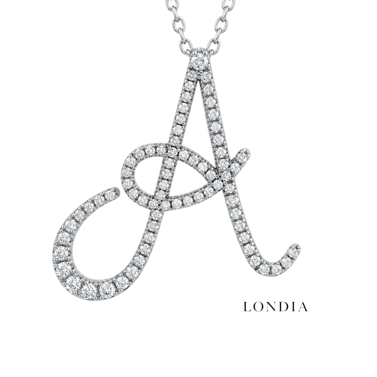 Personalized Majestic A Initial 0.25 Carat Natural Diamond Necklace
