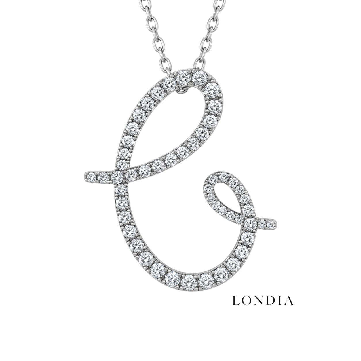 Personalized Majestic C Initial 0.30 Carat Natural Diamond Necklace