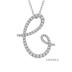 Personalized Majestic C Initial 0.30 Carat Natural Diamond Necklace