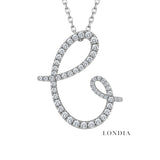 Personalized Majestic C Initial 0.30 Carat Natural Diamond Necklace