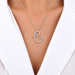 Personalized Majestic C Initial 0.30 Carat Natural Diamond Necklace