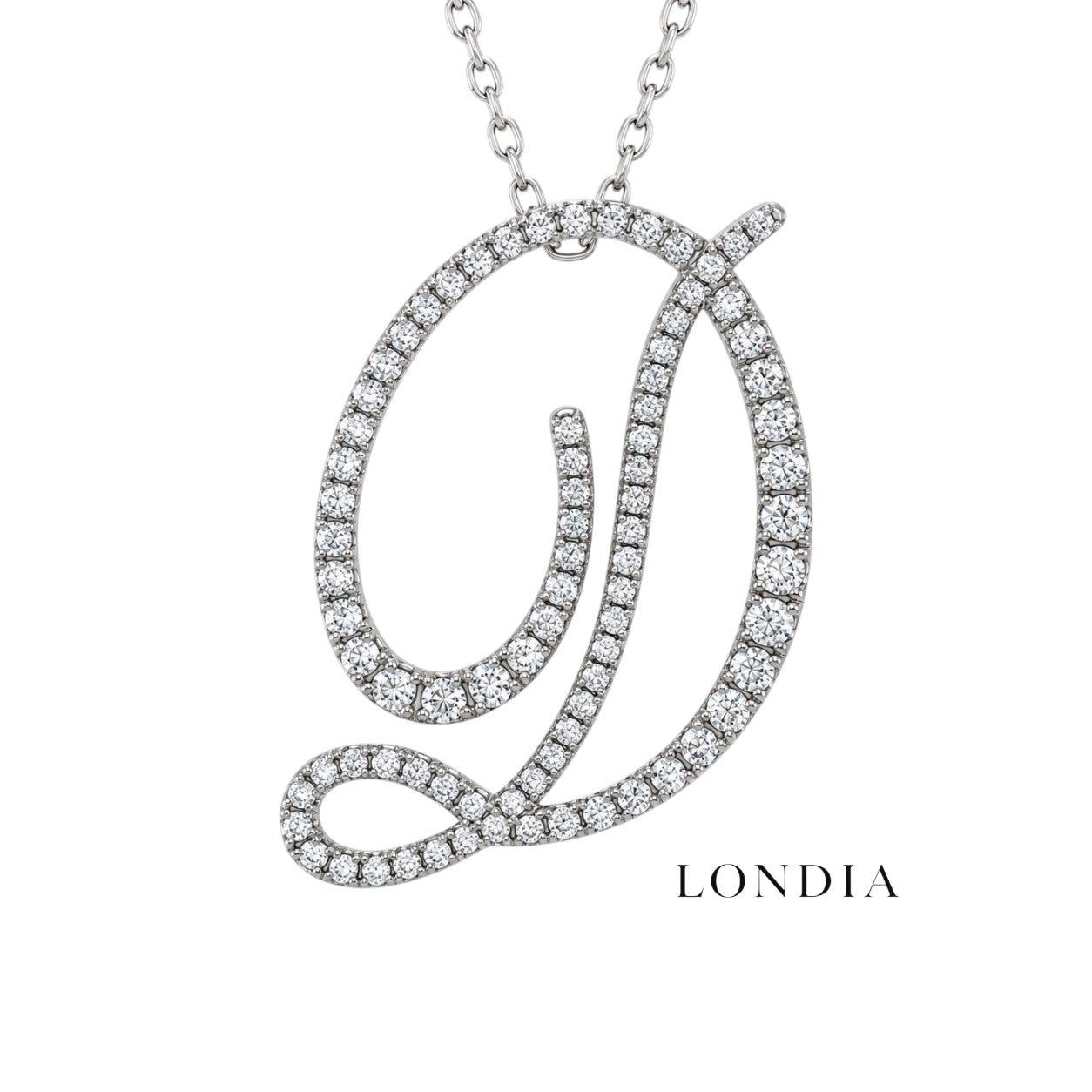 Personalized Majestic D Initial 0.45 Carat Natural Diamond Necklace