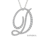 Personalized Majestic D Initial 0.45 Carat Natural Diamond Necklace