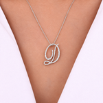 Personalized Majestic D Initial 0.45 Carat Natural Diamond Necklace