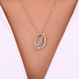 Personalized Majestic D Initial 0.45 Carat Natural Diamond Necklace