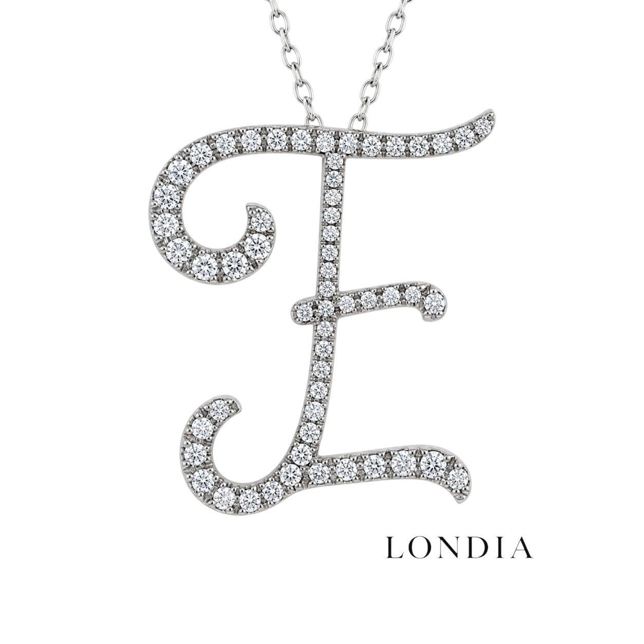 Personalized Majestic E Initial 0.30 Carat Natural Diamond Necklace