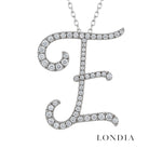 Personalized Majestic E Initial 0.30 Carat Natural Diamond Necklace