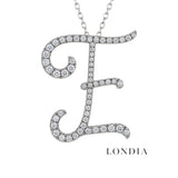 Personalized Majestic E Initial 0.30 Carat Natural Diamond Necklace