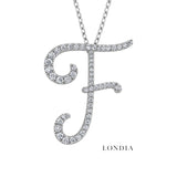 Personalized Majestic F Initial 0.30 Carat Natural Diamond Necklace