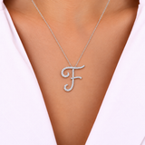 Personalized Majestic F Initial 0.30 Carat Natural Diamond Necklace