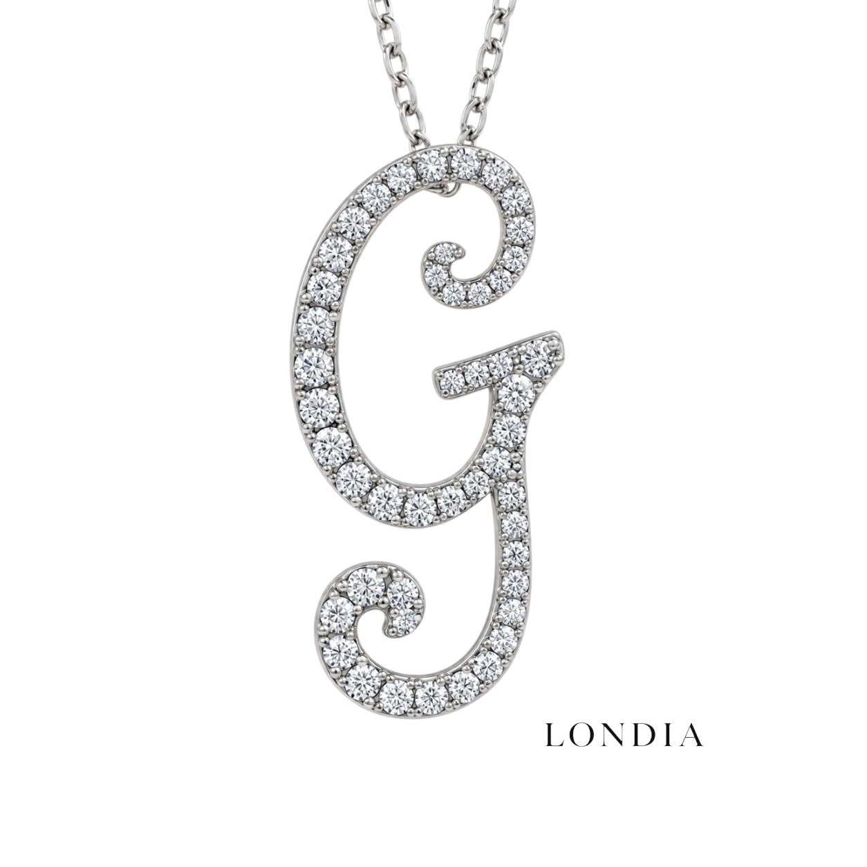 Personalized Majestic G Initial 0.30 Carat Natural Diamond Necklace