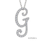 Personalized Majestic G Initial 0.30 Carat Natural Diamond Necklace