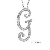 Personalized Majestic G Initial 0.30 Carat Natural Diamond Necklace